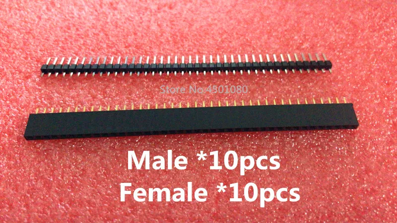 20 шт. 10 пар 40 Pin 1x40 Однорядный мужской и женский 2 54 поломки штыря PCB JST разъем полосы