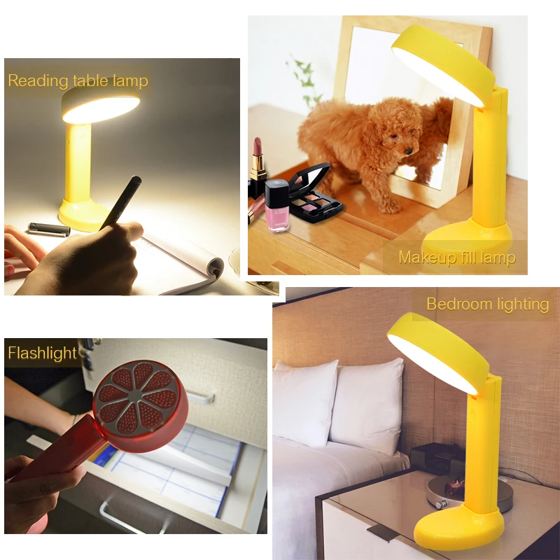 Woodpow лимон отделимые Настольная лампа Защита глаз чтение Складная USB