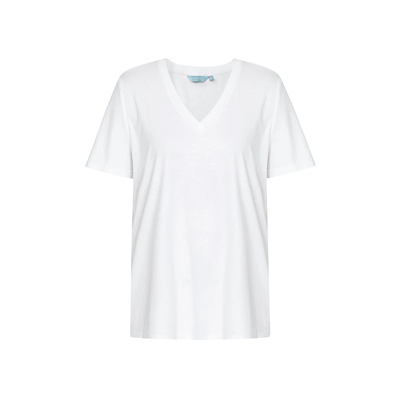 2XL-7XL размера плюс женская одежда модная футболка большого размера Женская однотонная Повседневная футболка с v-образным вырезом и коротким рукавом топы Femme - Цвет: Белый