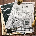 Наклейки сделай сам, винтажные черно-белые бумажные наклейки на основе серной кислоты, наклейки для скрапбукинга, альбома, журнала, украшения, наклейки