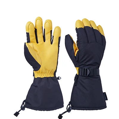 Yellow Style 1 OZERO теплые зимние перчатки из воловьей кожи для катания на лыжах, ветрозащитные водонепроницаемые спортивные мотоциклетные Зимние перчатки для мужчин и женщин 9008 - Color: Yellow Style 1