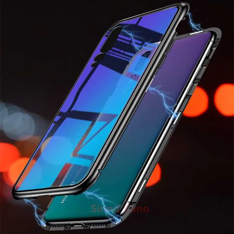 Металлический магнитный адсорбционный чехол для huawei mate 20 Pro P20 Lite закаленное