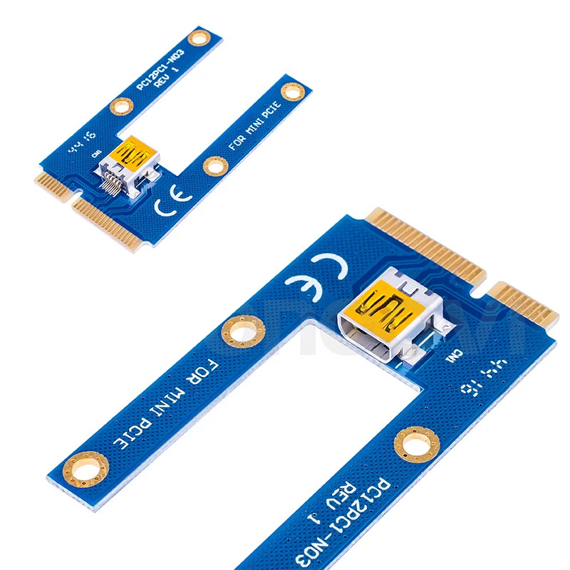 Новый Mini PCI Express pci-e Riser Card PCIe 1x к 16x адаптер с SATA 6pin кабель USB стояка для Bitcoin шахтер