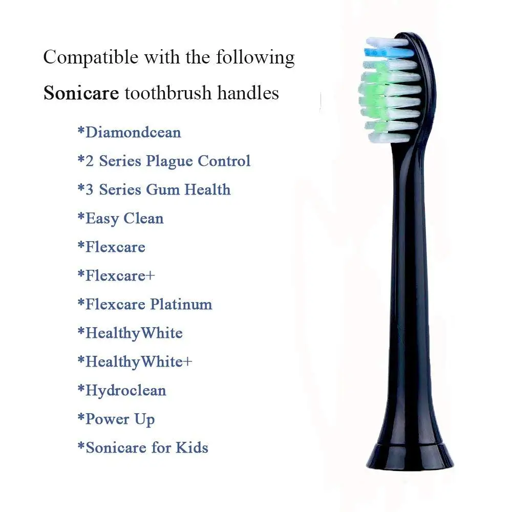 12 шт./лот сменные насадки для зубной щетки для Philips Sonicare DiamondClean HydroClean Black HX6064 насадки для электрической зубной щетки