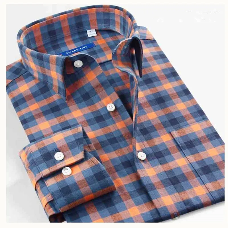 Мужская Фланелевая рубашка в клетку с длинным рукавом 100% хлопок|plaid men shirt|fashion man