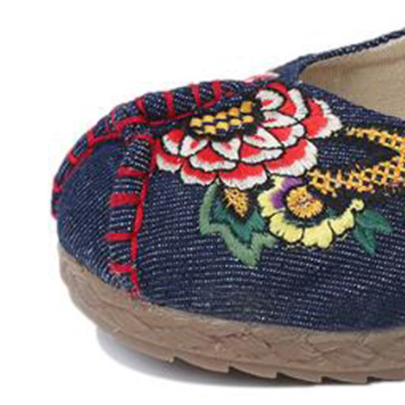 Женские туфли на плоской подошве thagrant Mary Janes с цветочной вышивкой повседневная