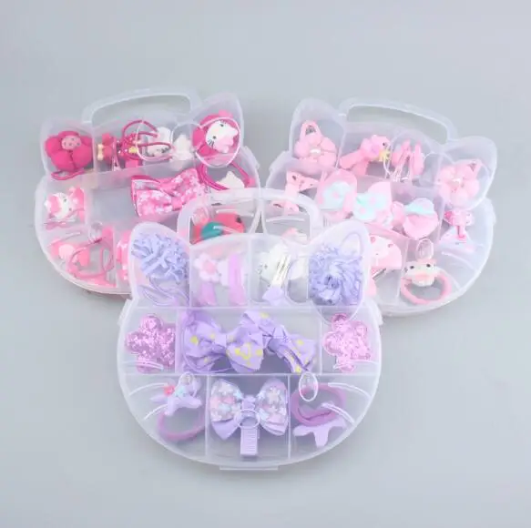 

Free DHL 8 Sets Nice Box Kids Gift Bows Hair Clips Hair Accessories Hairpins Headwear Princess Crown Flower Barrettes