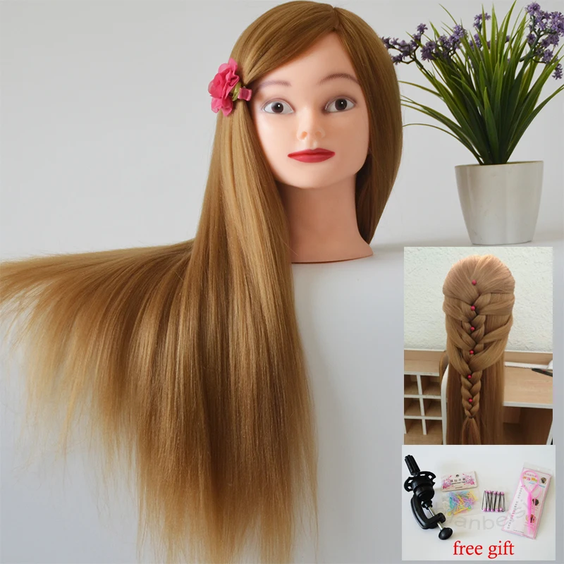 Профессиональный стиль голова манекена густой золотой волос манекен парика для