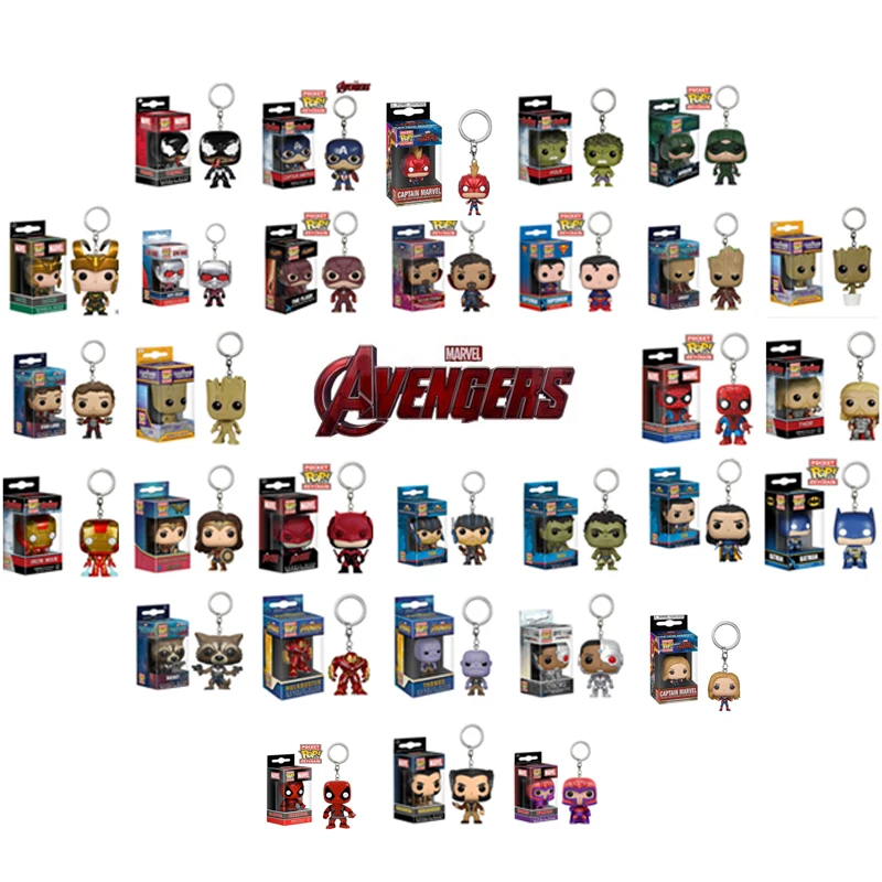 FUNKO POP Marvel Мстители: эндшпиль Тор Локи танос Веном Дэдпул Лига Справедливости Карманный Брелок фигурка игрушки для мальчиков