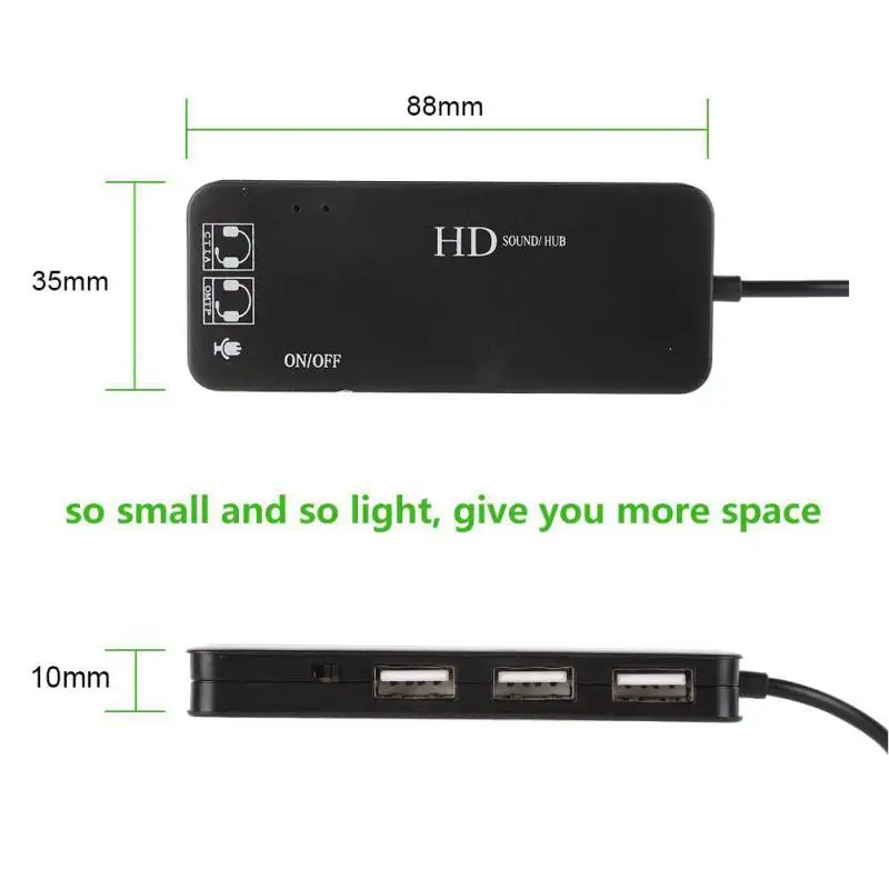 Многофункциональный usb хаб + адаптер для звуковой стереозвуковой карты с 3