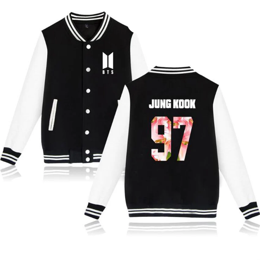Moletom БЦ Zip Up Harajuku Толстовки Вентиляторы поддерживающая BTS любить себя Бейсбол