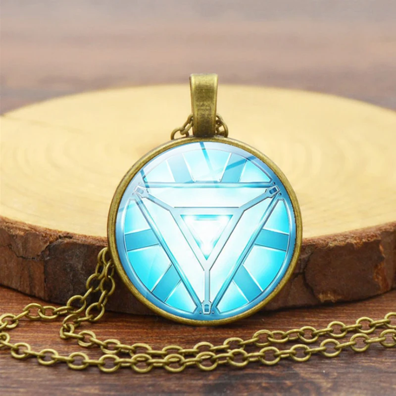 Captain Marvel Necklace For Men Tony Stark Arc Reactor Pendant Necklaces The Avengers 4 Iron man Thor Hammer Women | Украшения и