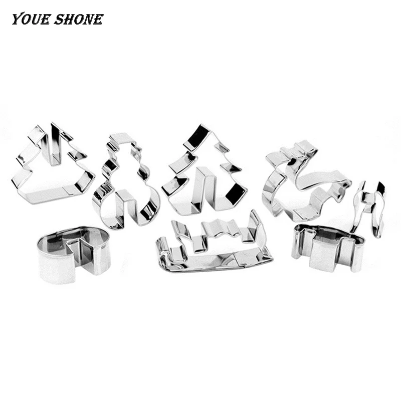 Youe shone 8 шт. 3D формочка для рождественского печенья из нержавеющей стали
