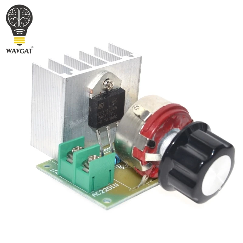 Регулятор напряжения переменного тока WAVGAT 220 В 4000 Вт диммер SCR|voltage regulator|dimmer 220vdimmer