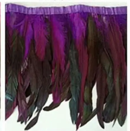 purple 1 Новое поступление, 1 ярд, 25-30 см, 10-12 дюймов, петух, перо, отделка, перо, бахрома, куриное перо, лента для платья, юбка, карнавальный костюм - Цвет: purple 1