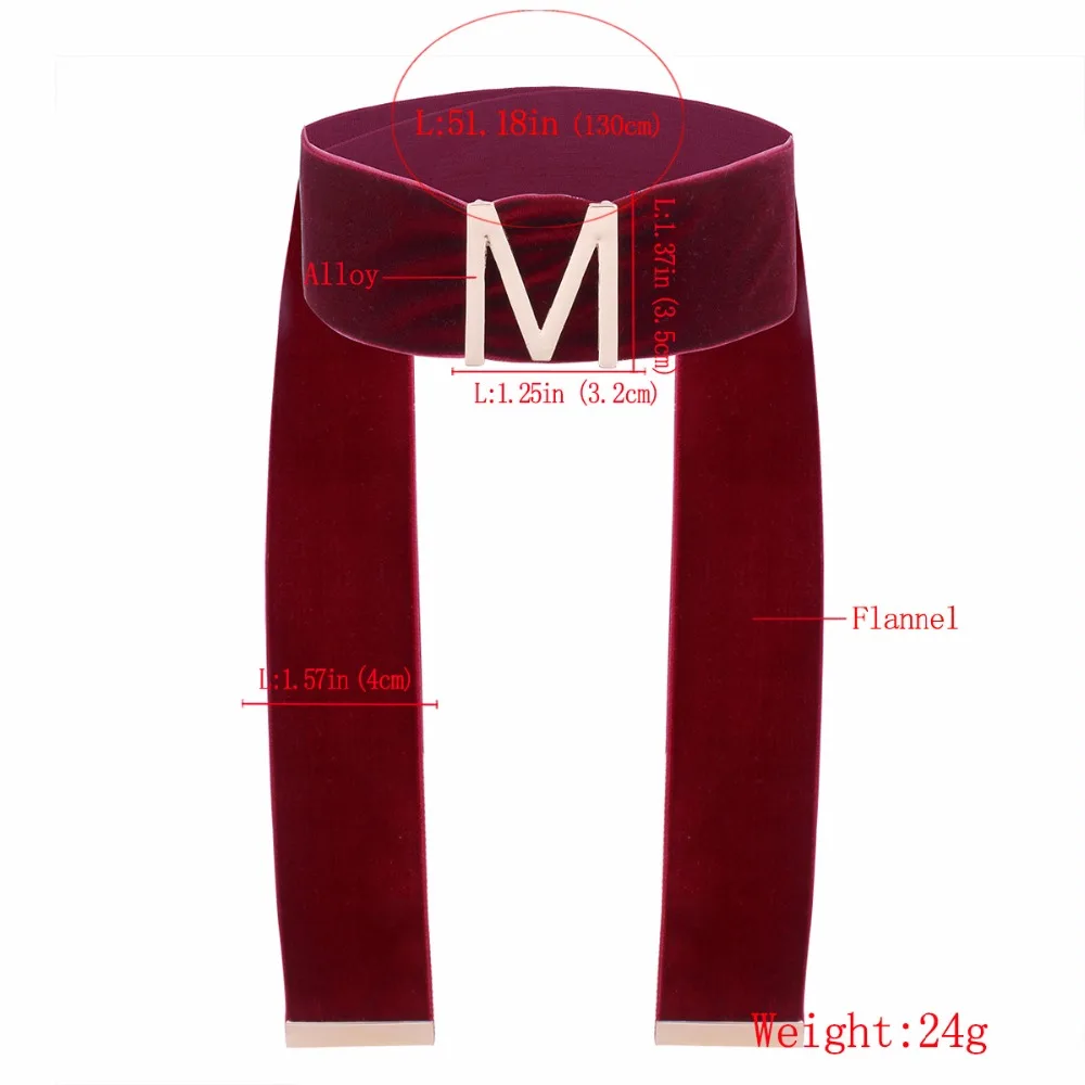 CDN087 New Statement Wine Red Necklace For Women Fashion Velvet Long Flannel With Initial &quotM&quot Choker Jewelry Female | Украшения и