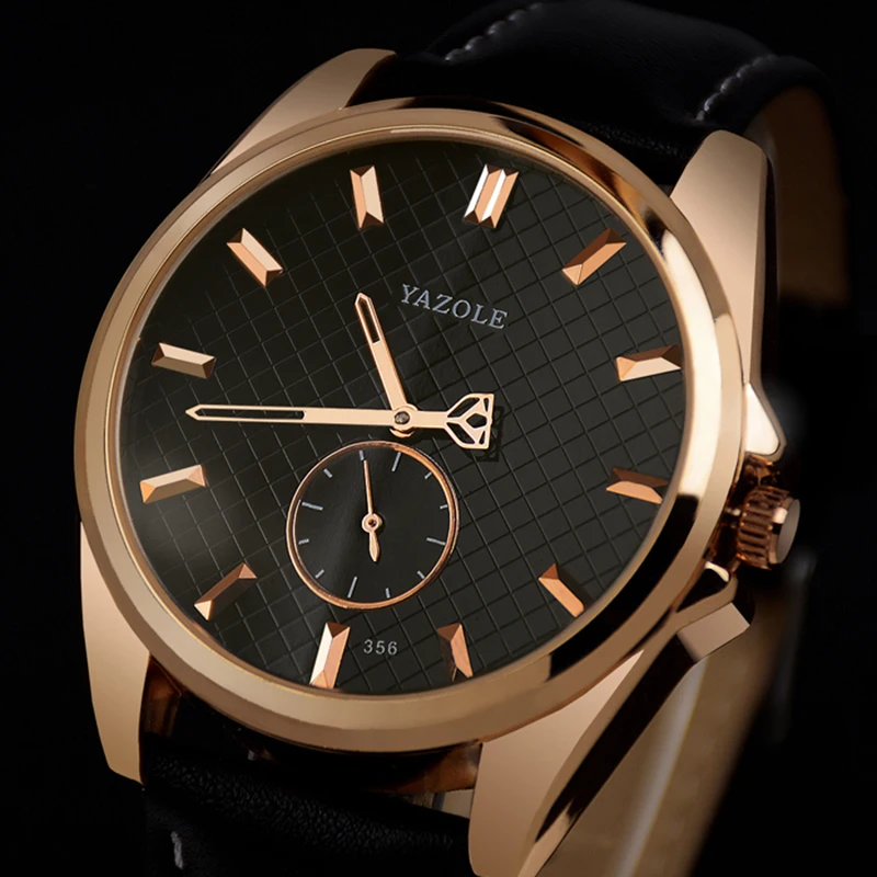

YAZOLE Fashion Watch men Top Brand Luxury Casual Male Clock Quartz-watch Business Rose Gold Black Reloj Hombre Relogio Masculino