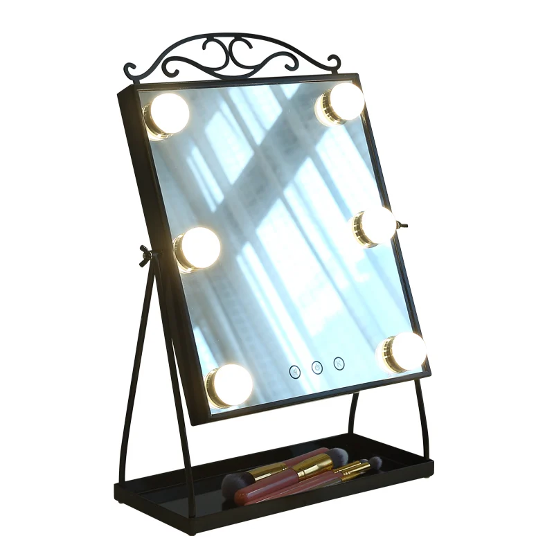 

Princess style LED makeup mirror with light bulb home desktop dressing beauty fill light mirror table decoration mx12281553