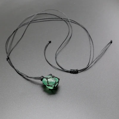 Aventurine blk Модное индивидуальное ожерелье, натуральная подвеска в виде каменного маятника, кристальная подвеска, ожерелье с сеткой, ожерелье для йоги, ювелирные изделия для мужчин и wo мужчин - Окраска металла: Aventurine blk