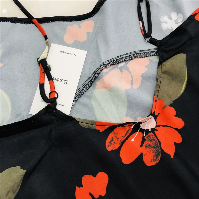 Bazaleas цветочный принт bellissima с регулируемыми бретелями сзади vestidos модное летнее платье узкое миди платье повседневное