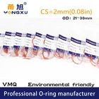 Уплотнительное кольцо VMQ, 5 шт., уплотнительная прокладка, толщина CS2mm OD21222324252627282930*2 мм, силиконовая резина, водонепроницаемая шайба, Нетоксичная, красная