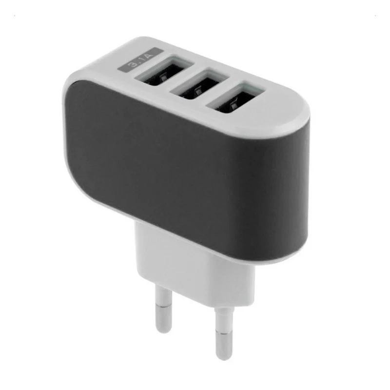Мини USB порт адаптер ЕС вилка зарядное устройство для samsung iPhone мобильных телефонов PP огнезащитная оболочка 3 usb порта зарядное устройство