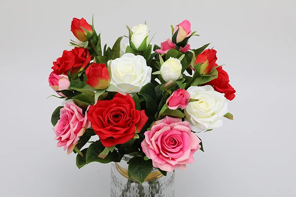 Mixed 01 CHENCHENG, 10 шт./лот, 2 головки, розовые шелковые искусственные цветы для свадебного украшения, зимние искусственные большие красные цветы, домашний декор - Цвет: Mixed 01