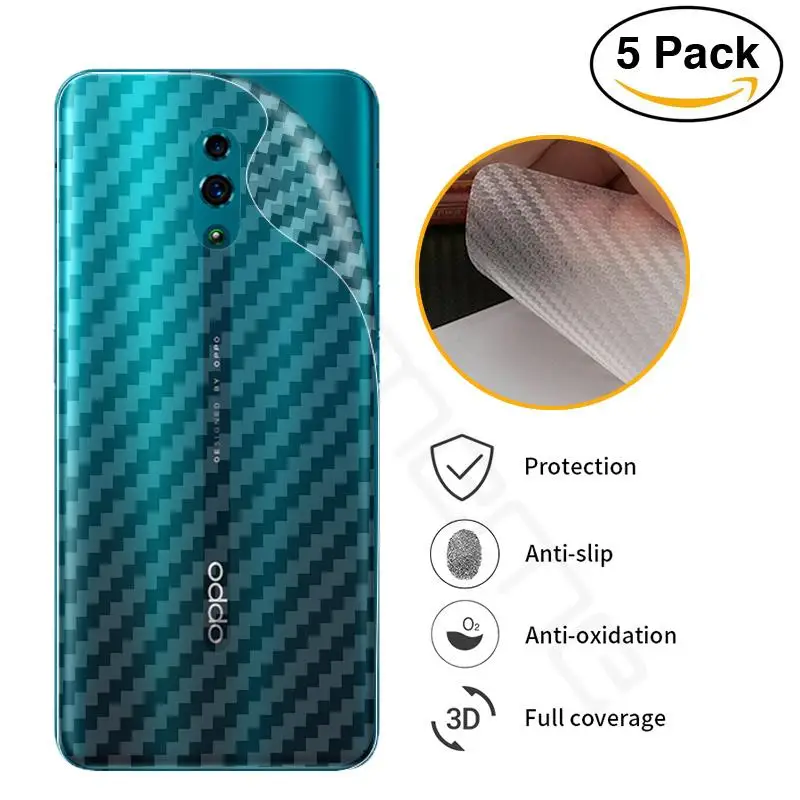 5 шт. мягкая задняя крышка Защитная пленка для OPPO Reno 10x zoom 3D из углеродного волокна