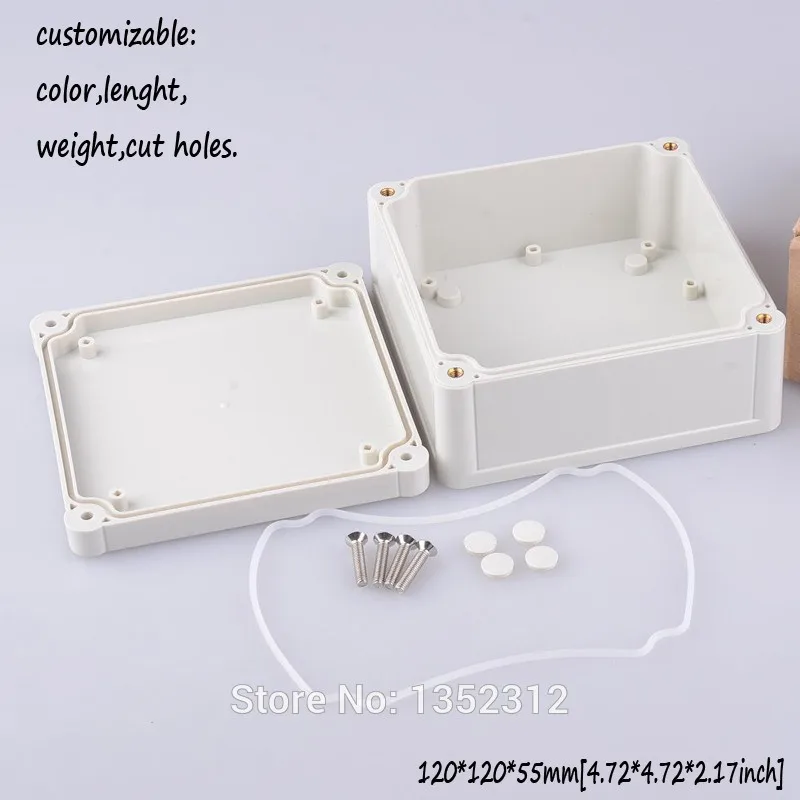 10 шт./лот 120*120*55 мм IP68 пластиковый водонепроницаемый корпус DIY project box для
