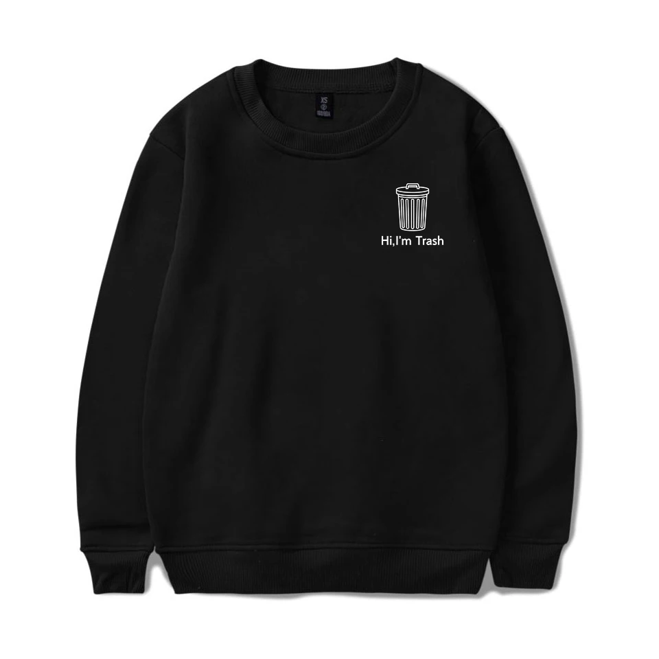 WEJNXIN новое поступление толстовка с принтом Hi I'm Trash в стиле хип-хоп с забавным логотипом, худи размера XXS 4XL размера плюс, худи