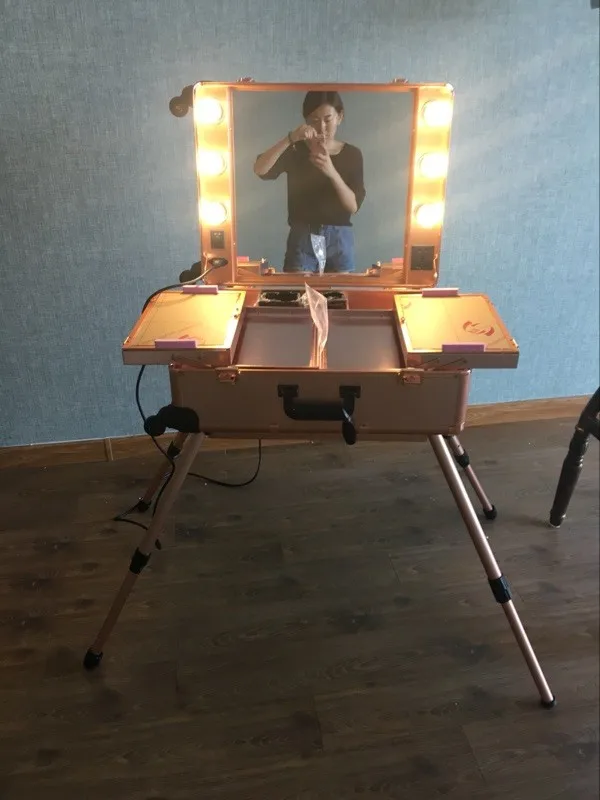 Профессиональный портативный вращающийся студийный чехол для косметики с