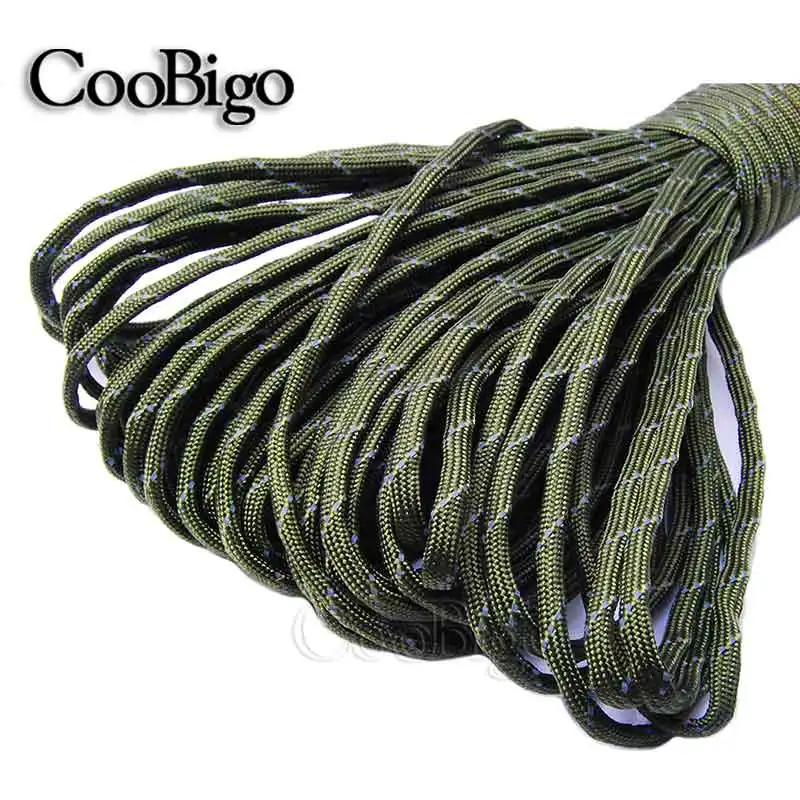 C3 328FT(100 м) светоотражающий парашют 550 шнур веревка Mil Spec type III 7 Core Strand Paracord браслет Пряжка Открытый лагерь 12 цветов - Цвет: C3