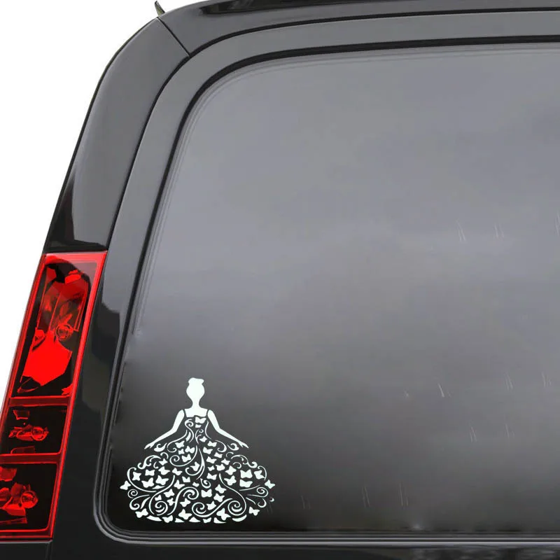 

YJZT 13*13.8CM Flower Cute Sexy Girl Silhoutte Car Popular Fashion Style Car Sticker Black/Silver Vinyl Decal C20-0877