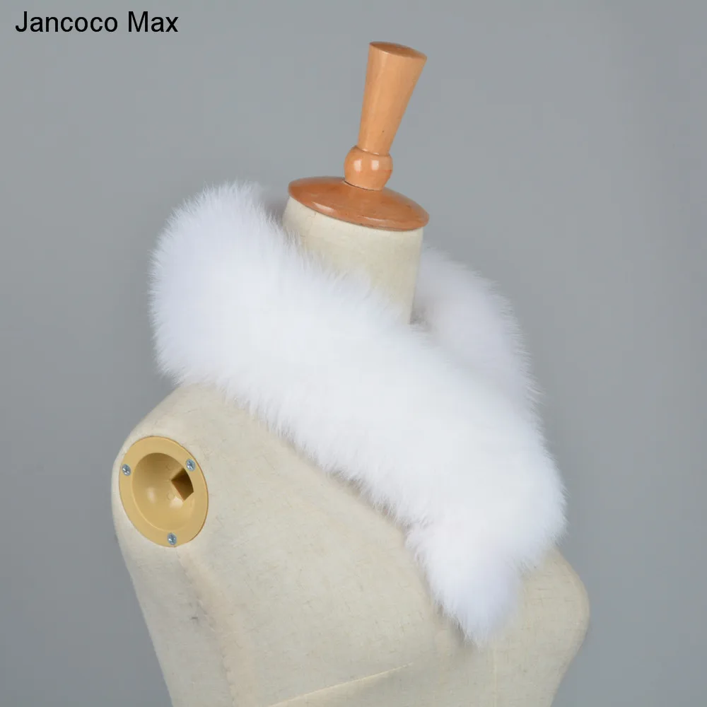 Jancoco Max стиль Для женщин из натурального меха лисы шарф женские шляпки теплая зима ошейники для собак Одежда высшего качества модное кашне S7204