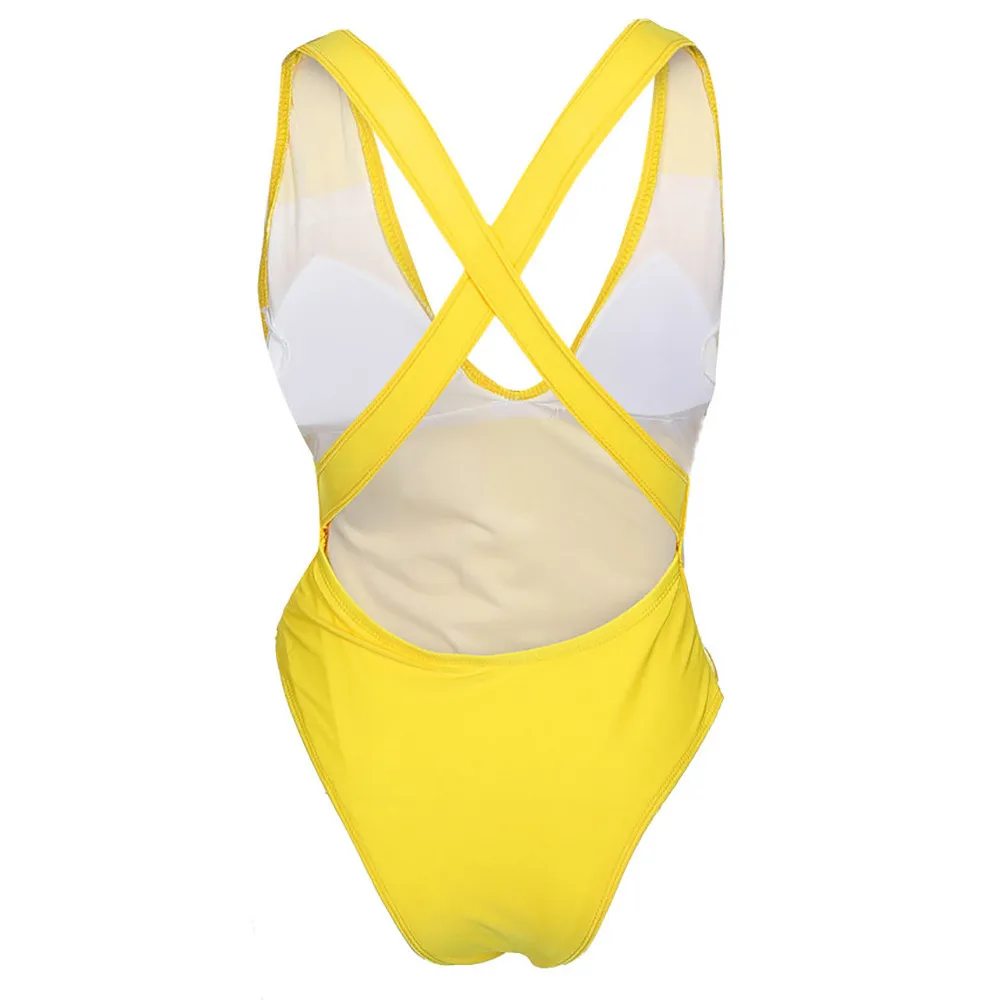 Женский слитный купальник 2019 на шнуровке бикини с v образным вырезом пляжная