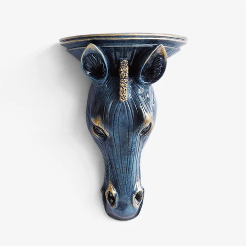 Texture blue Zebra Настенная ваза из смолы с головой животного, украшение для дома, подвесная Фреска, ремесла для гостиной, искусственный цветочный горшок, украшения, кулон, искусство, Свадебный сад - Цвет: Texture blue Zebra