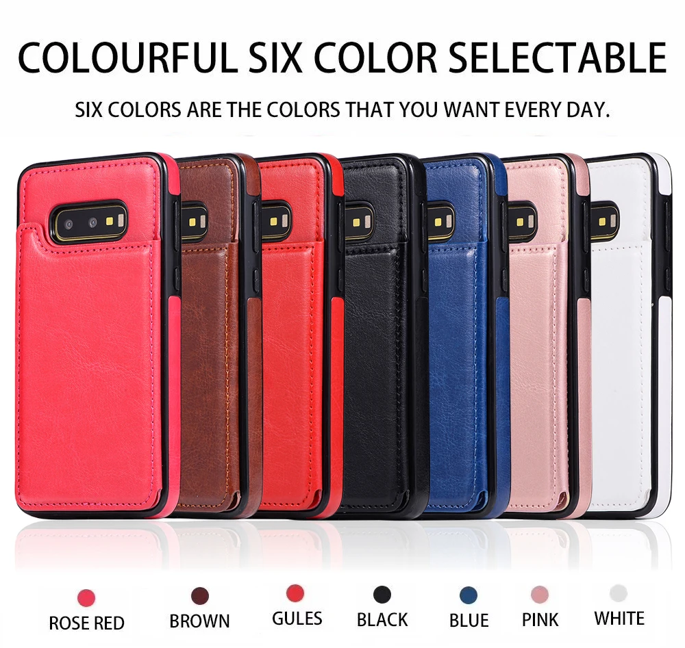 Slim Leather Wallet Credit Card Holder Stand Cover for Samsung Galaxy S10 Plus S10e S8 S9 Note 9 8 S7 Edge Case |