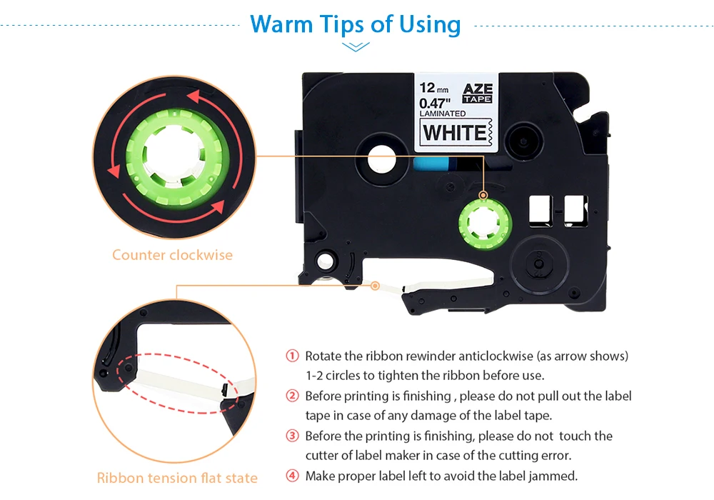 Greateam 3pcsTZe241 TZ 241 TZe-241 Compatible Brother P-Touch Black on White 18mm Laminated Tze Tz Label Tape for Label Printer