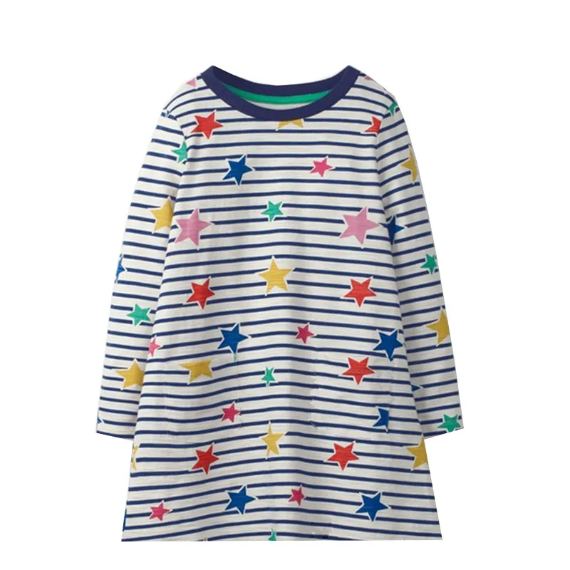 Long sleeves unicorn girls dresses with pockets spring autumn baby girl clothes casual Children tunic | Детская одежда и обувь