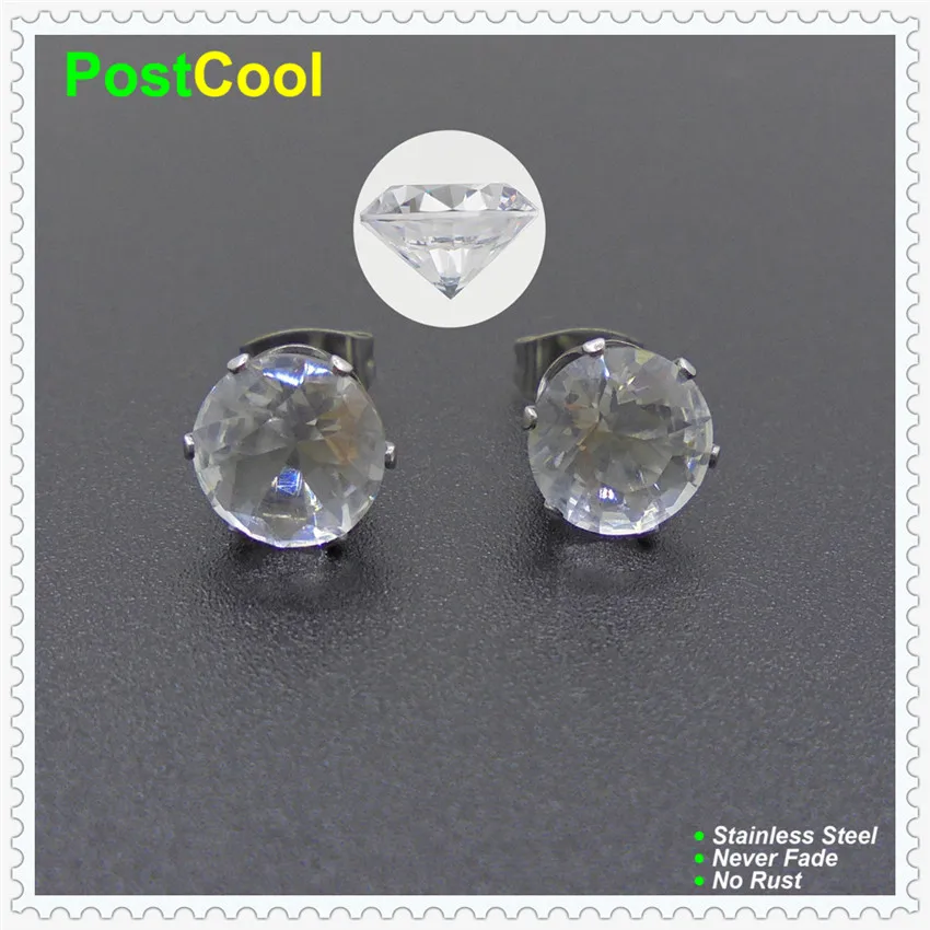 Модные украшения серьги с бесцветными искусственными алмазами Кристальные