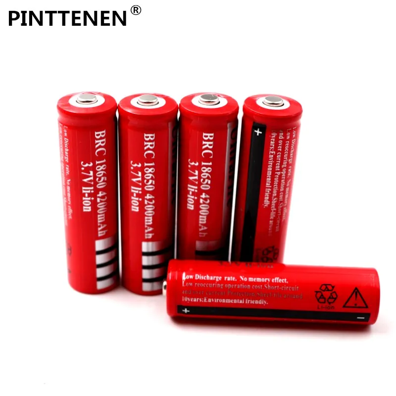 PINTTENEN 18650 аккумулятор 4200 мАч литий-ионный 3,7 в аккумулятор 18650 перезаряжаемый аккумулятор для лазерной ручки светильник вспышка светильник