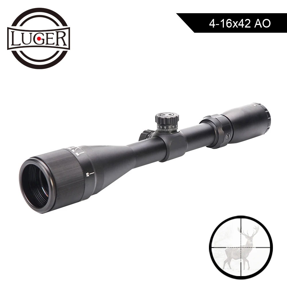 LUGER 4-16X42 AO тактический прицел Mil Dot сетка оптический прицел охотничий прицел снайперской винтовки винтовка страйкбол охотничьи прицелы