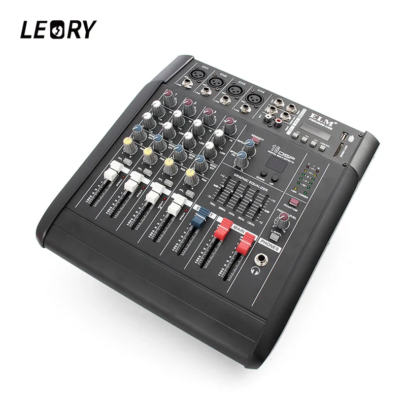 LEORY мини караоке аудио контроллер 4 канала микрофон микшерная консоль усилитель с