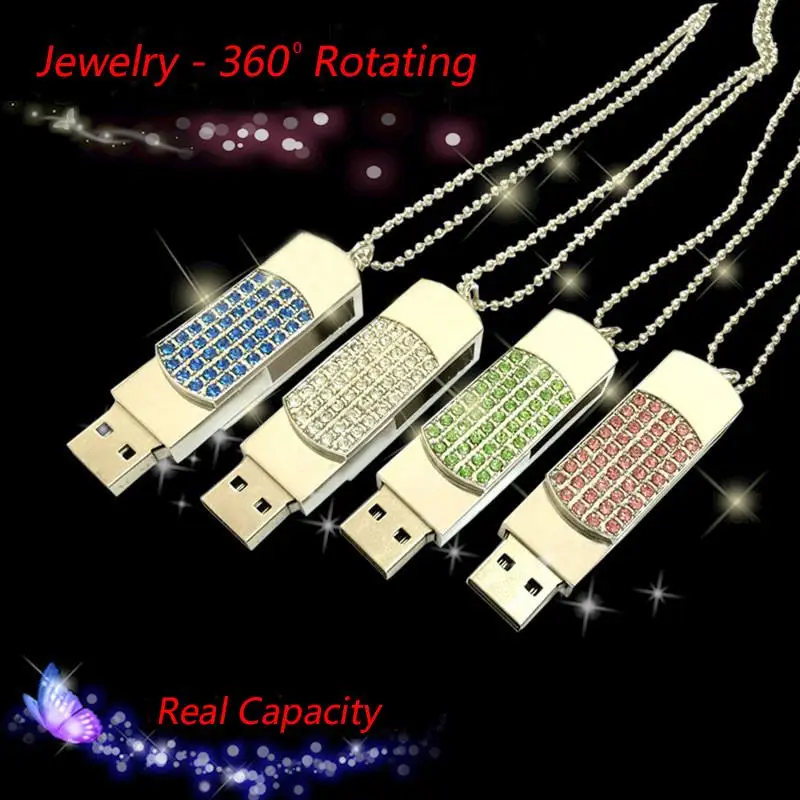 Поворотный модный хрустальный USB флеш-накопитель 1 ТБ флешка для ювелирных