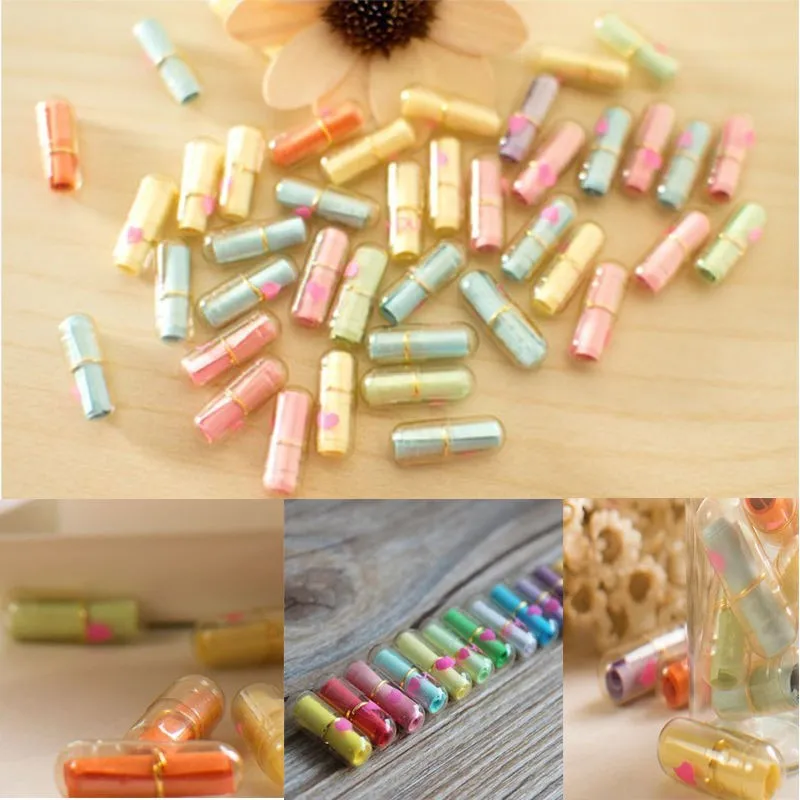 50 шт. несколько Цвет мини капсулы массаж Бумага сердце Форма Декор сообщение с