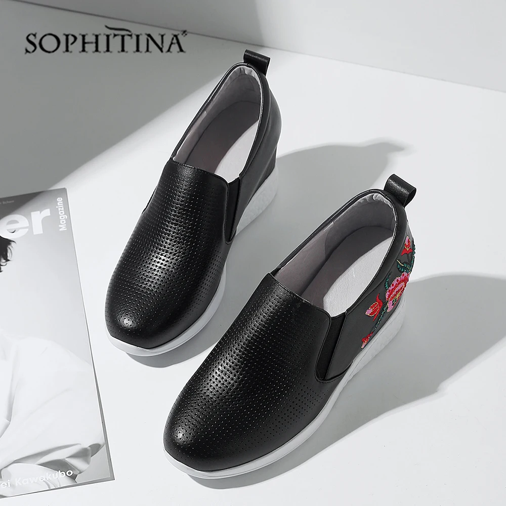 SOPHITINA/Модные туфли на платформе с цветочным узором.Уудобная повседневная обувь