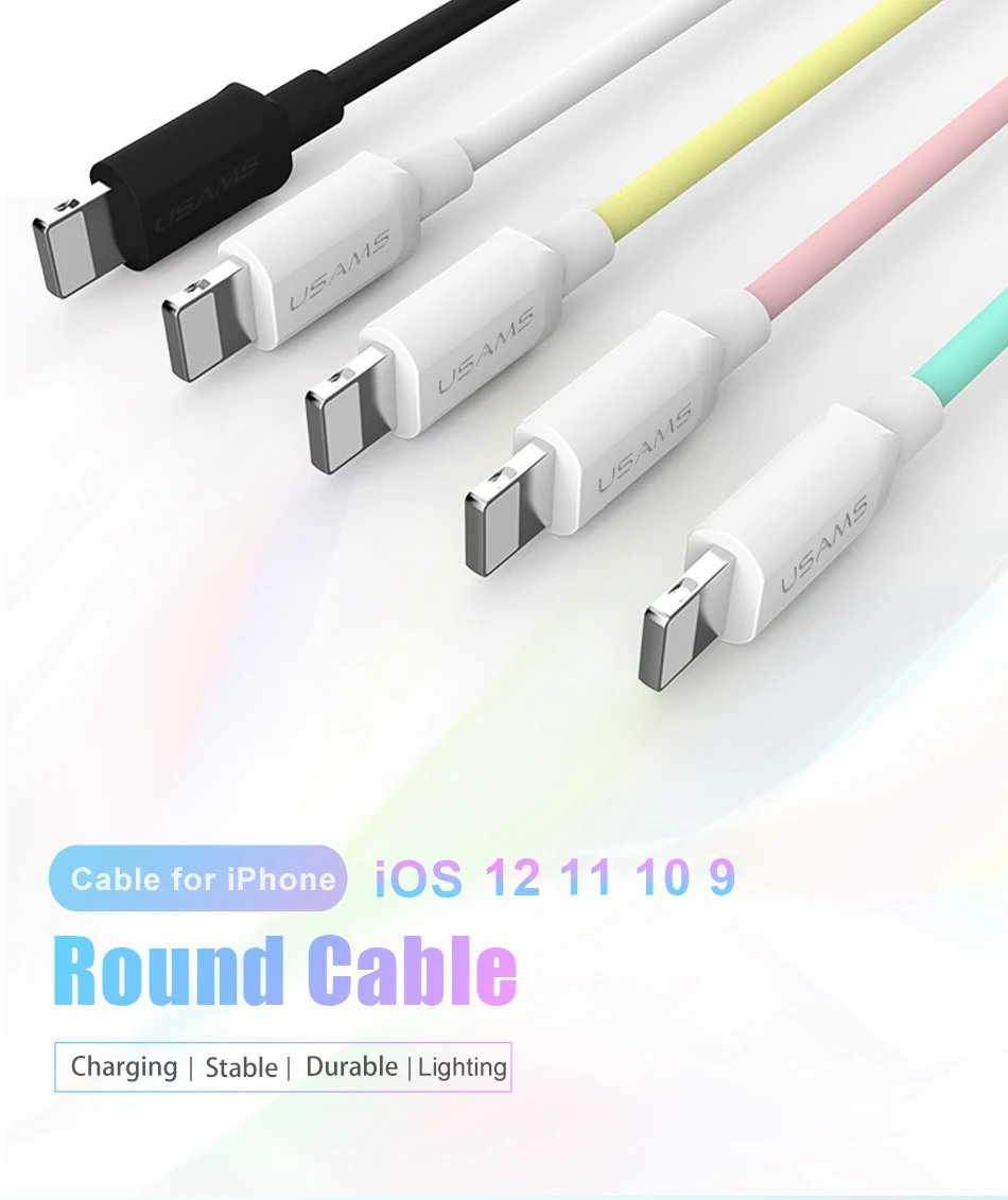 USAMS 3 шт./партия USB кабель для iphone X XS XR XS MAX 1 м 0,25 м кабель для зарядки и синхронизации данных для ipad iphone 8 7 6 6 S 5 Шнур