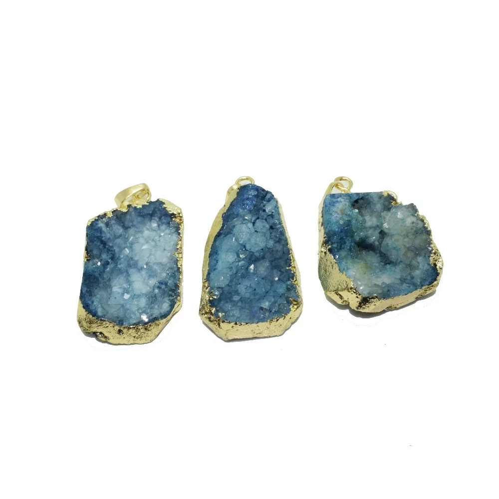 5 pcs Irregular Jewelry Cluster Raw druzy stone pendant girl gold bezel point natural crystal quartz geode for men | Украшения и