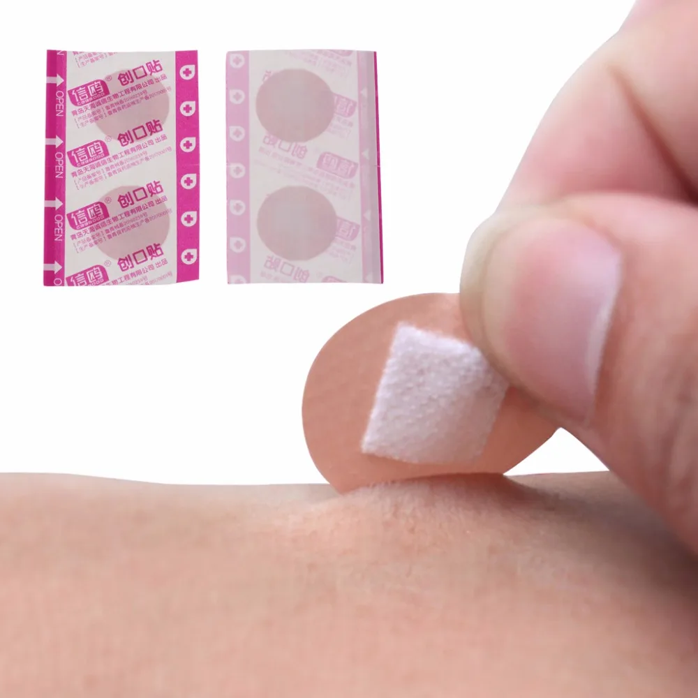 

100Pcs Adhesive Round Band Aid Wound Plaster First-Aid Circle Ring Bandage 22mm