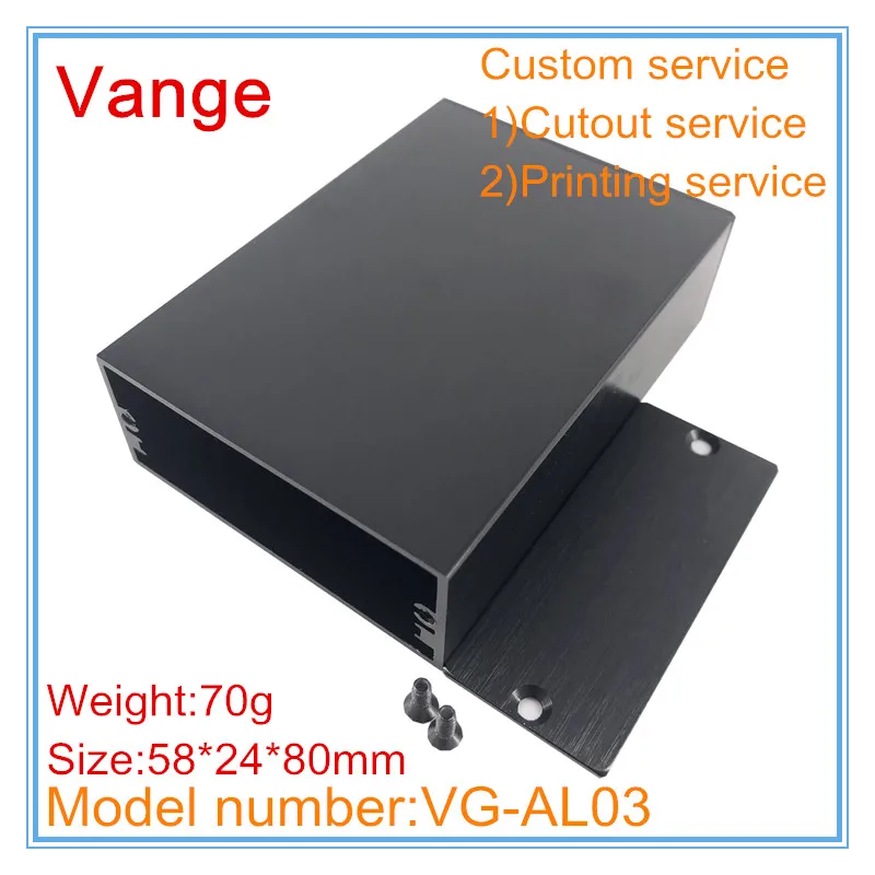 1pcs/lot injected mold metal boxes 58*24*80mm 6063-T5 aluminum instrument housing chassis black for amplifier | Обустройство дома
